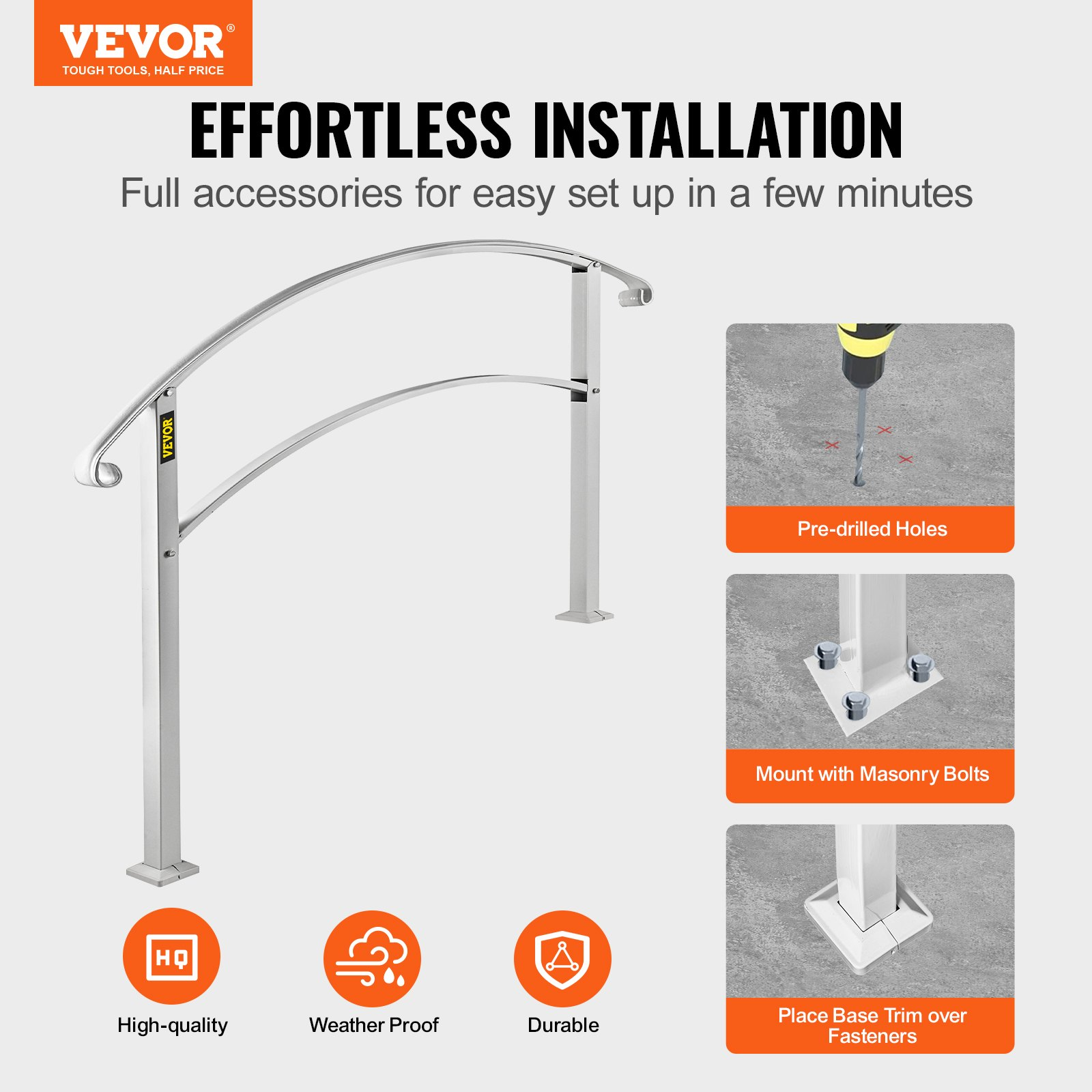 Barandillas para escaleras exteriores 4FTHWTYFSW | VEVOR
