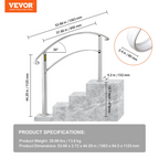 Barandillas para escaleras exteriores 4FTHWTYFSW | VEVOR