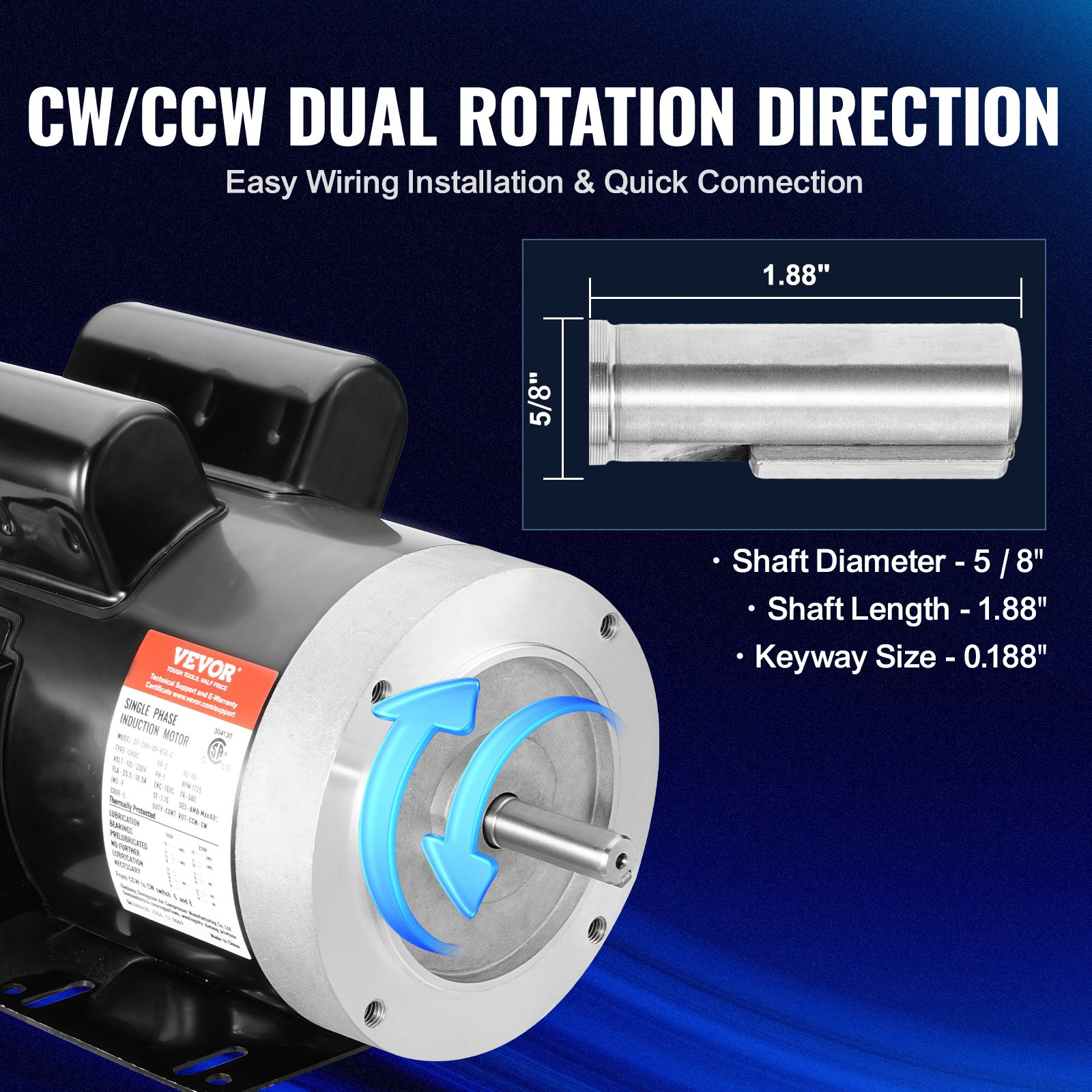 Miniatura del producto Motor eléctrico de 2 HP | VEVOR