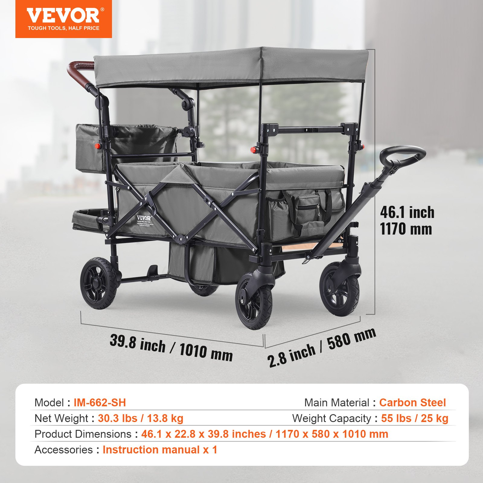 Cochecito Wagon para 2 niños | VEVOR