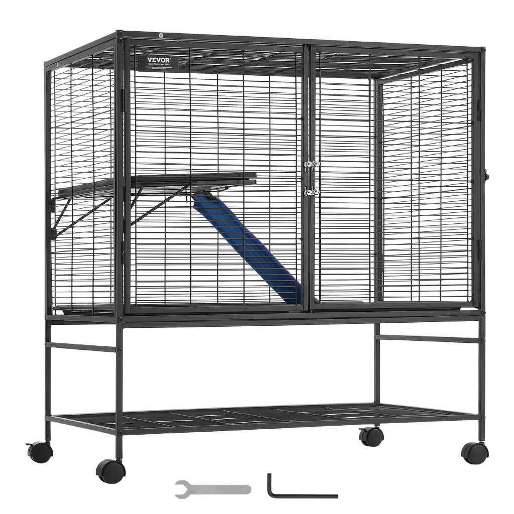 Jaula metálica rodante de 99 cm (39") para hurones | VEVOR