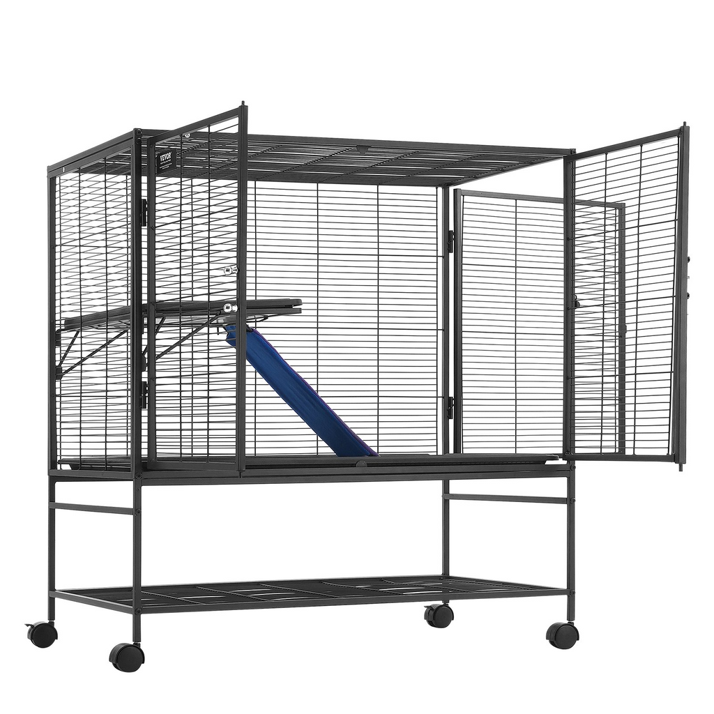 Jaula metálica rodante de 99 cm (39") para hurones | VEVOR