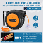 Carrete de cable de extensión retráctil SSSJXQ75FT | VEVOR