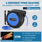 Carrete de cable de extensión retráctil SSSJXQ75FT | VEVOR