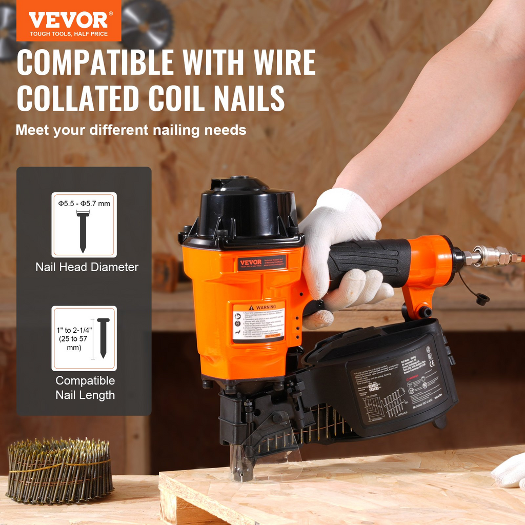 Clavadora neumática para revestimientos Coil MCN55 | VEVOR