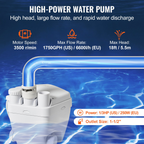Bomba de desagüe para fregadero, 1/3 HP, 120 voltios | VEVOR