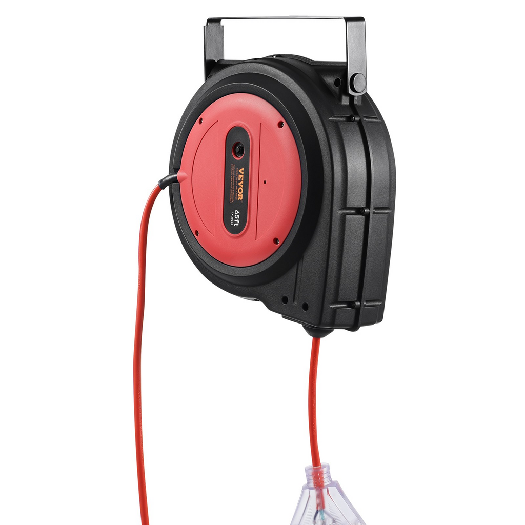 Carrete de cable de extensión retráctil SSSJXQ65FT | VEVOR