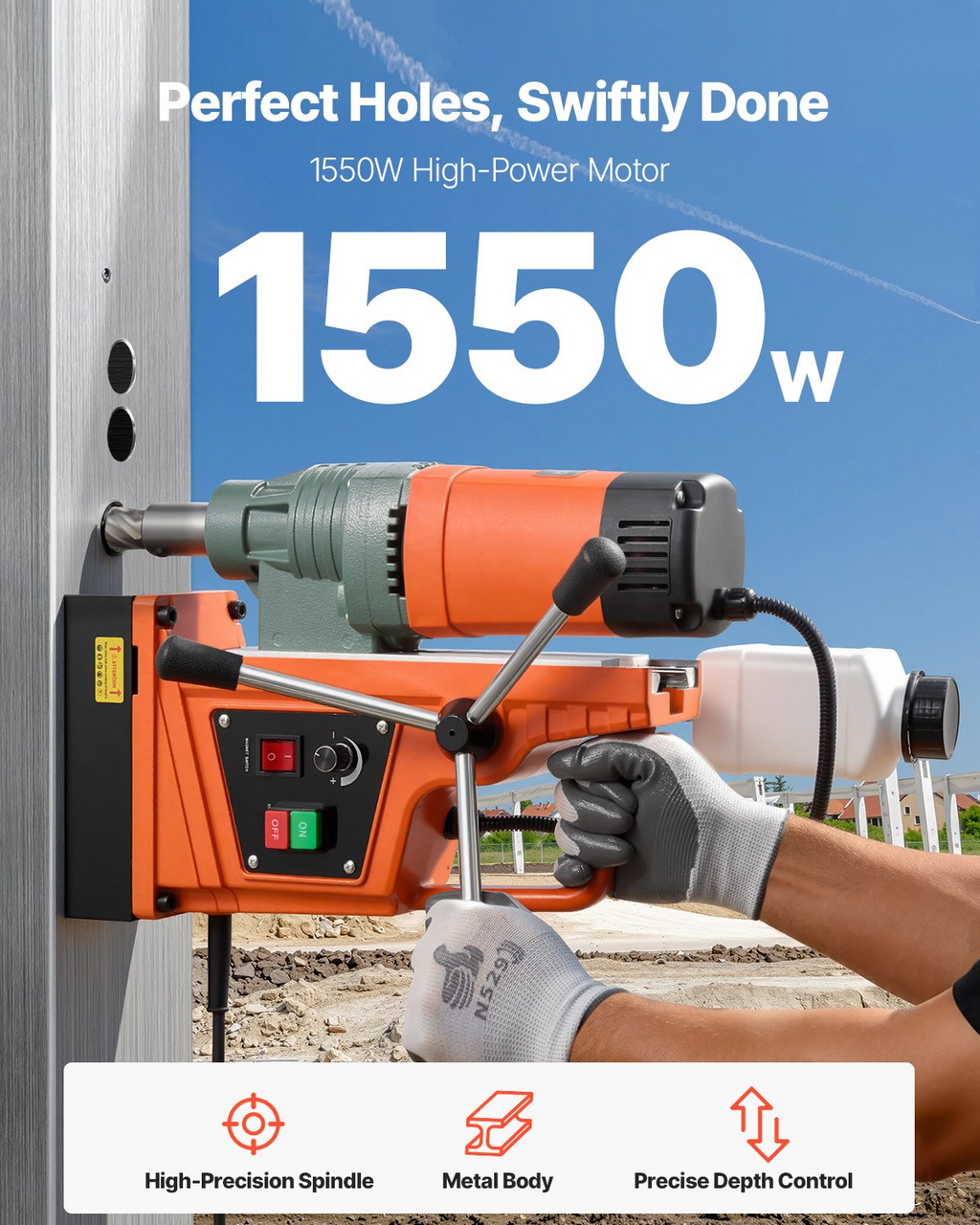 Taladro magnético, motor de 1550 W | VEVOR