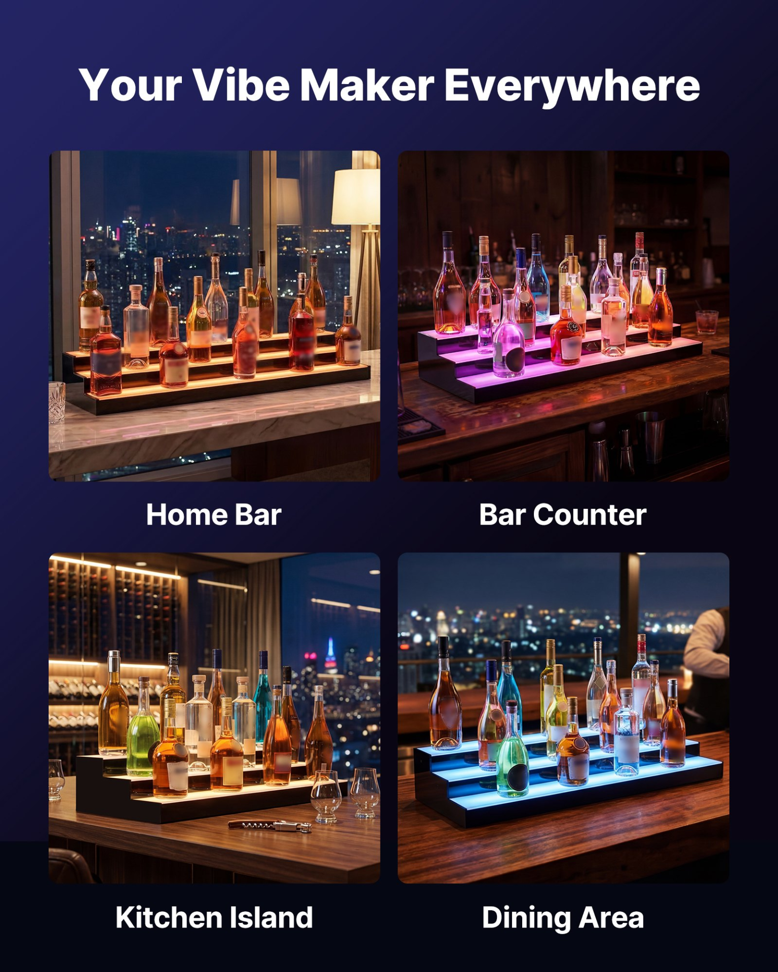 Expositor de botellas de licor con iluminación LED | VEVOR