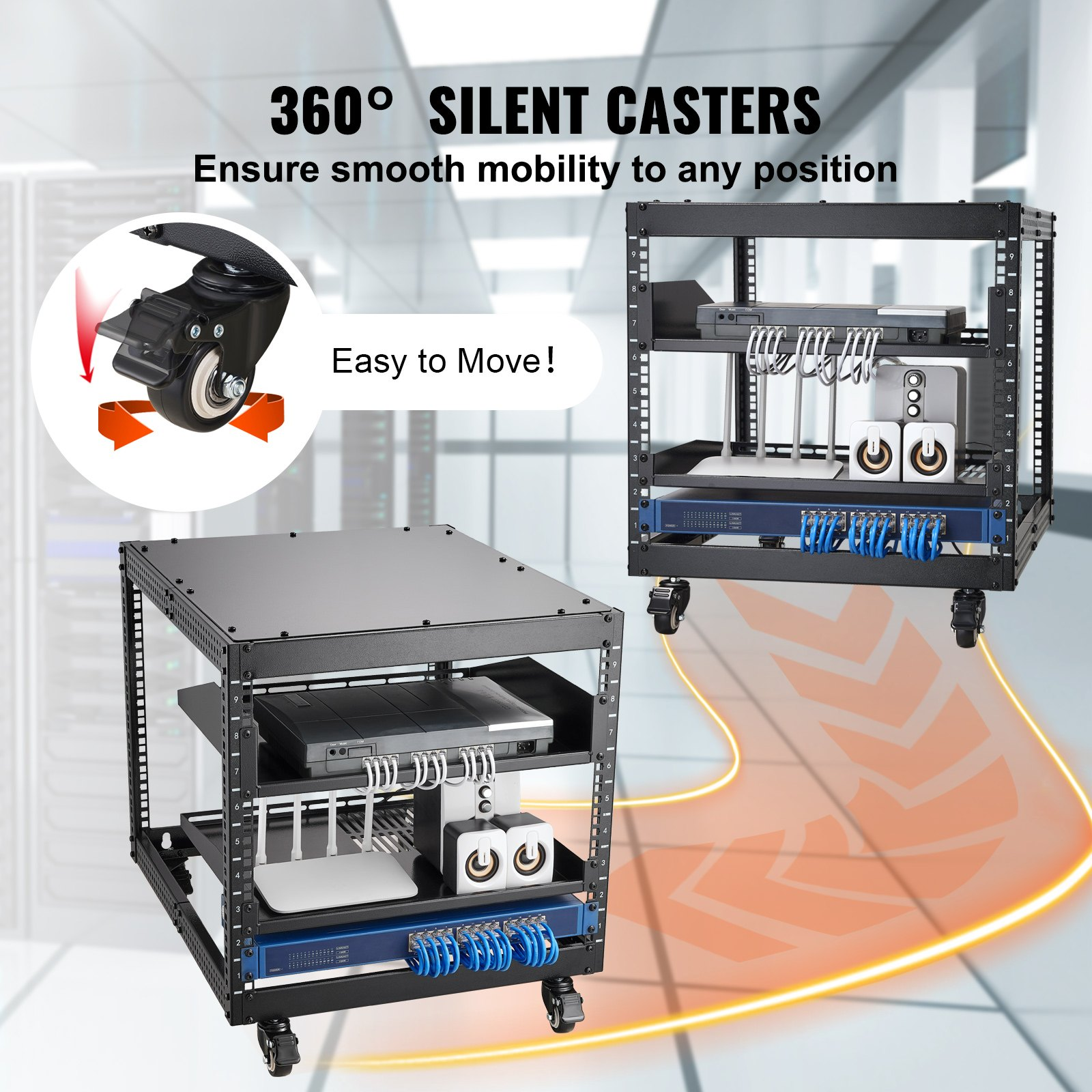 Rack para servidores de 9U con estructura abierta | VEVOR