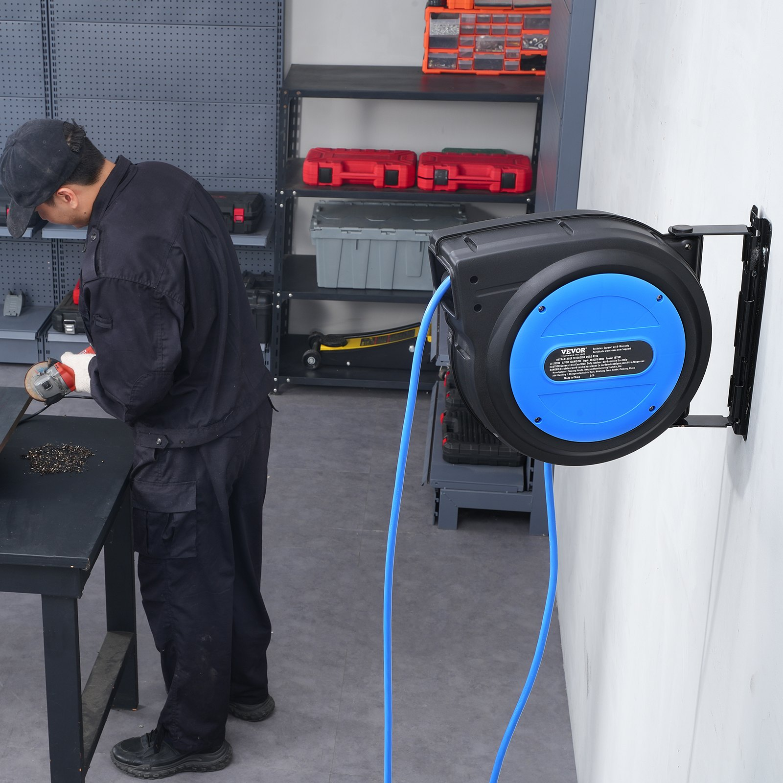 Carrete de cable de extensión retráctil | VEVOR
