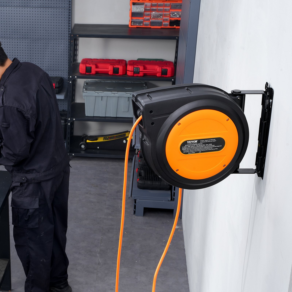Carrete de cable de extensión retráctil SSSJXQ80FT | VEVOR