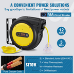 Carrete de cable de extensión retráctil SSSJXQ80FT | VEVOR