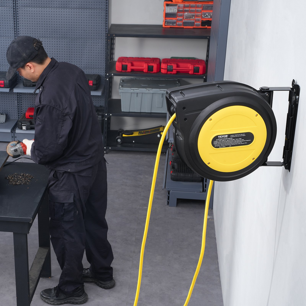Carrete de cable de extensión retráctil SSSJXQ80FT | VEVOR