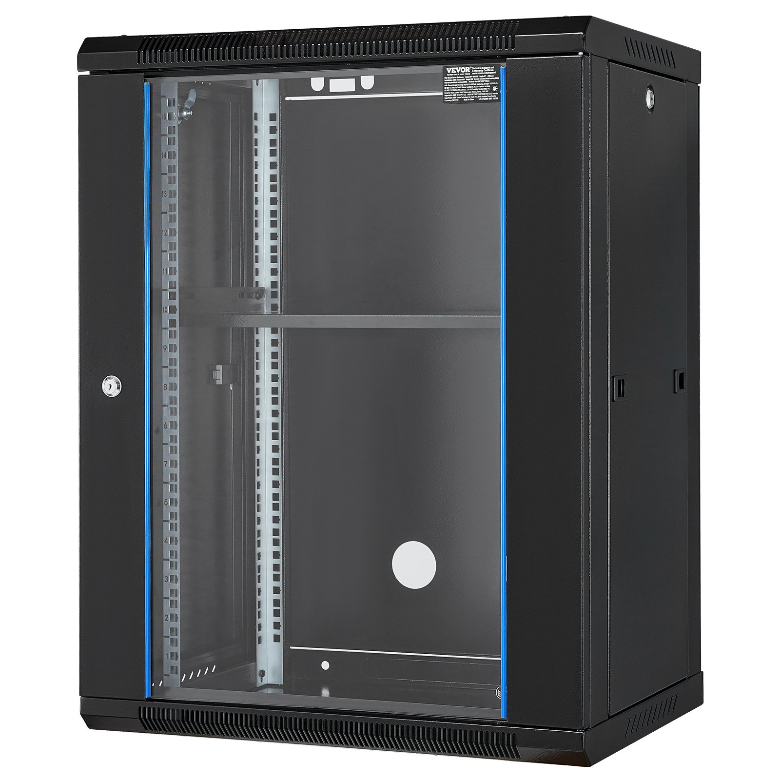 Gabinete de red de montaje en pared 15U | VEVOR