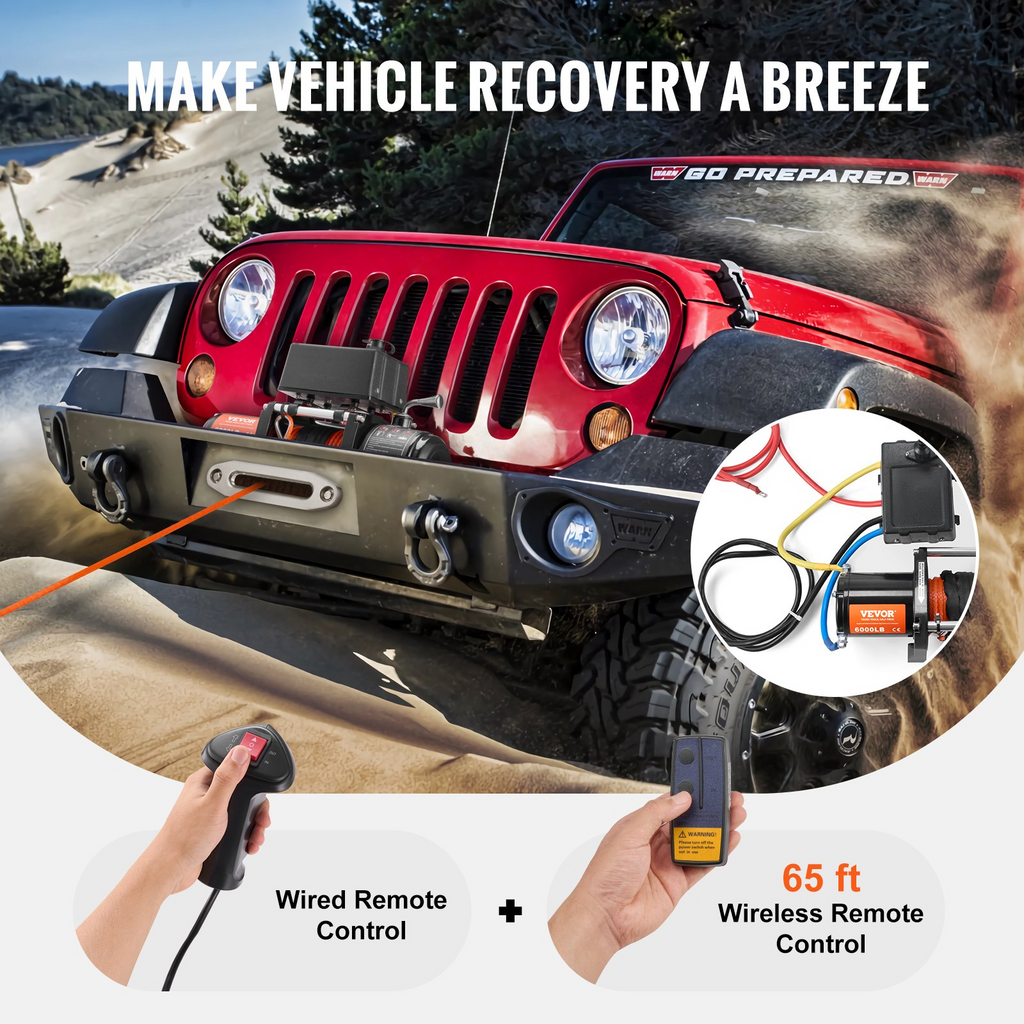 Electric Winch, 6000 lb | VEVOR