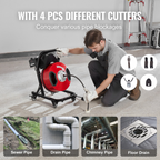 Máquina desatascadora de 50 pies x 1/2 pulgada SDJJKLSGDS | VEVOR