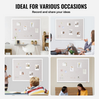 Tablero de corcho blanco de 122 x 91 cm con superficie | VEVOR