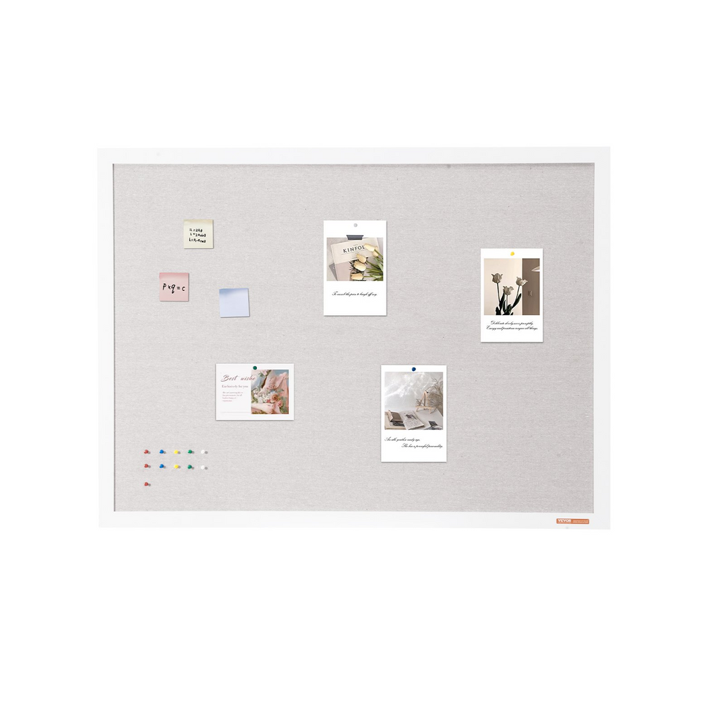 Tablero de corcho blanco de 122 x 91 cm con superficie | VEVOR