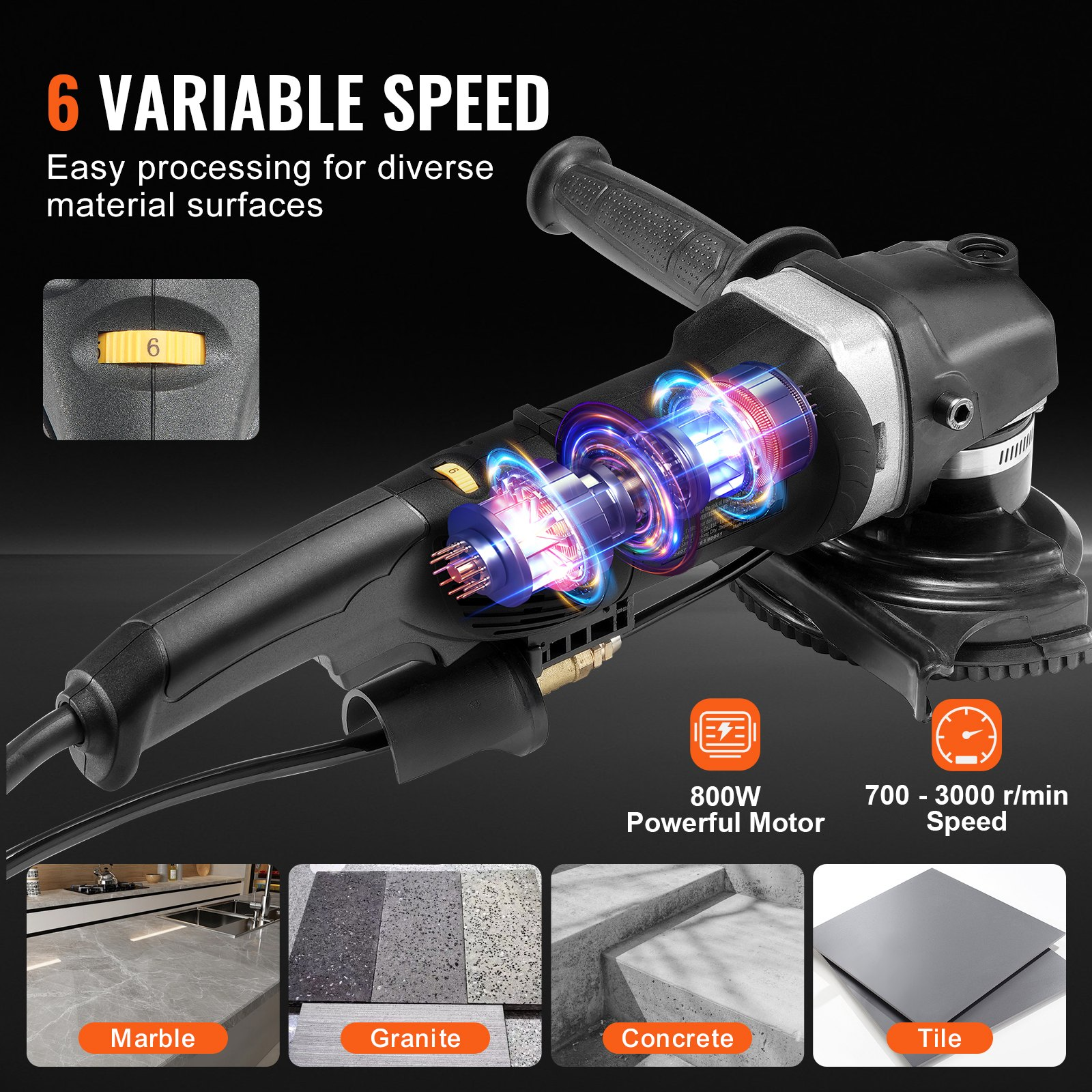 Pulidora húmeda de 800 W | VEVOR