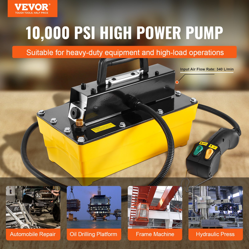 Bomba hidráulica neumática de 10 000 PSI, depósito | VEVOR