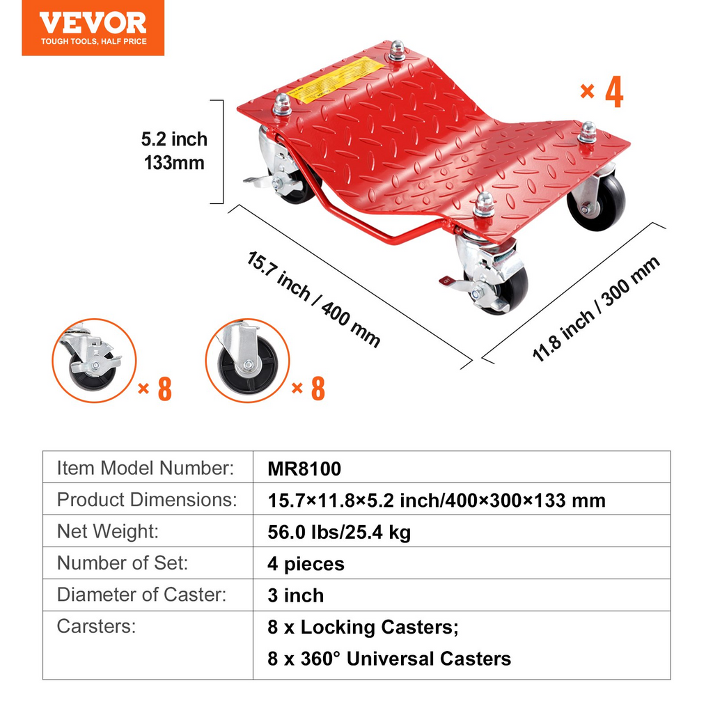 Carro de transporte de vehículos, capacidad de 8000 lbs | VEVOR