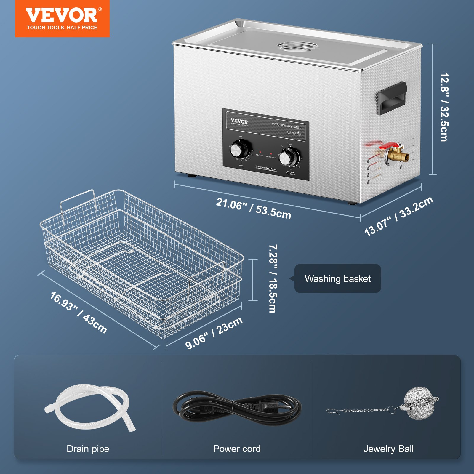 Limpiador ultrasónico 30L con temporizador | VEVOR