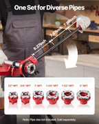 Kit de roscado de tuberías con trinquete con 6 matrices | VEVOR