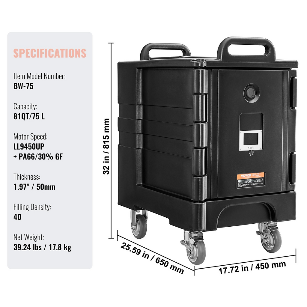 Transportador de bandejas de alimentos isotérmico SPBWXHSLLD | VEVOR
