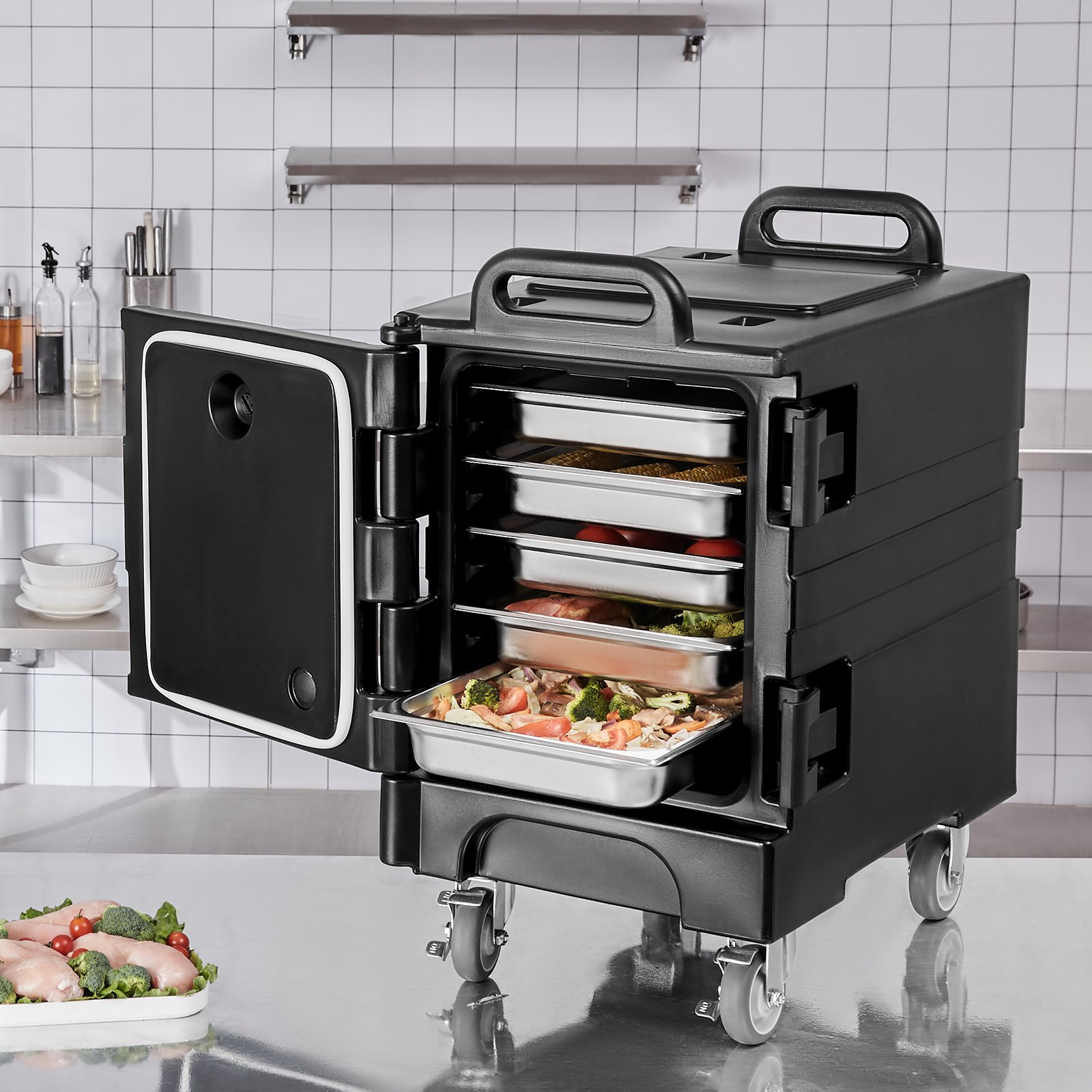 Transportador de bandejas de alimentos isotérmico SPBWXHSLLD | VEVOR