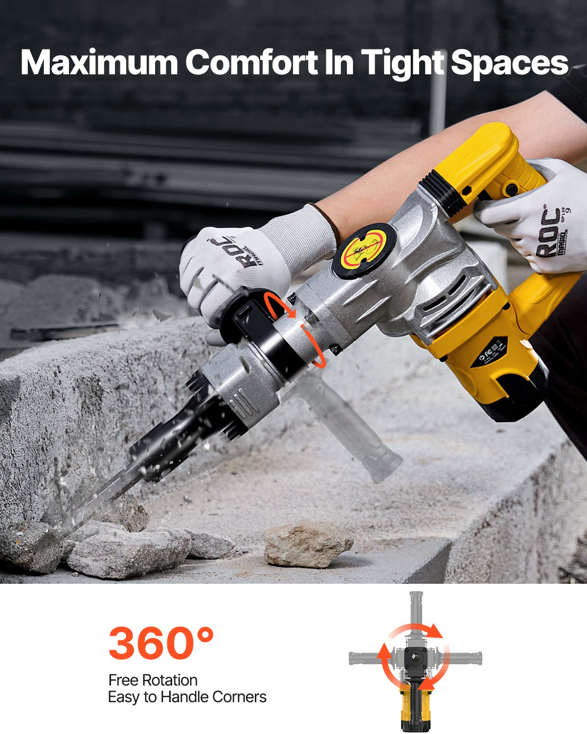 Martillo neumático de demolición, 1400 W, 2900 BPM | VEVOR