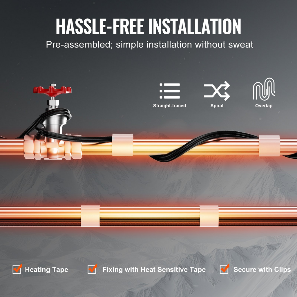 Cable calefactor autorregulable para tuberías | VEVOR