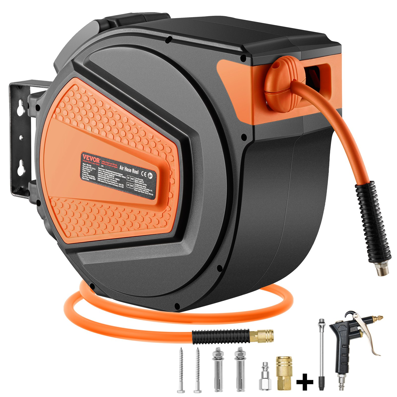 Carrete de manguera de aire retráctil FBSKQRGJP6 | VEVOR