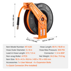 Carrete de manguera de aire retráctil KFSKQRGJP5 | VEVOR