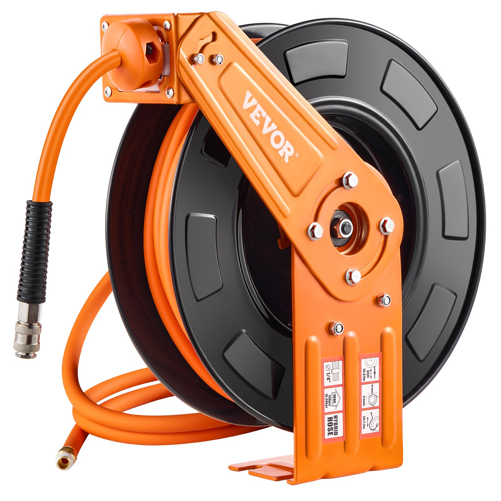 Carrete de manguera de aire retráctil KFSKQRGJP5 | VEVOR