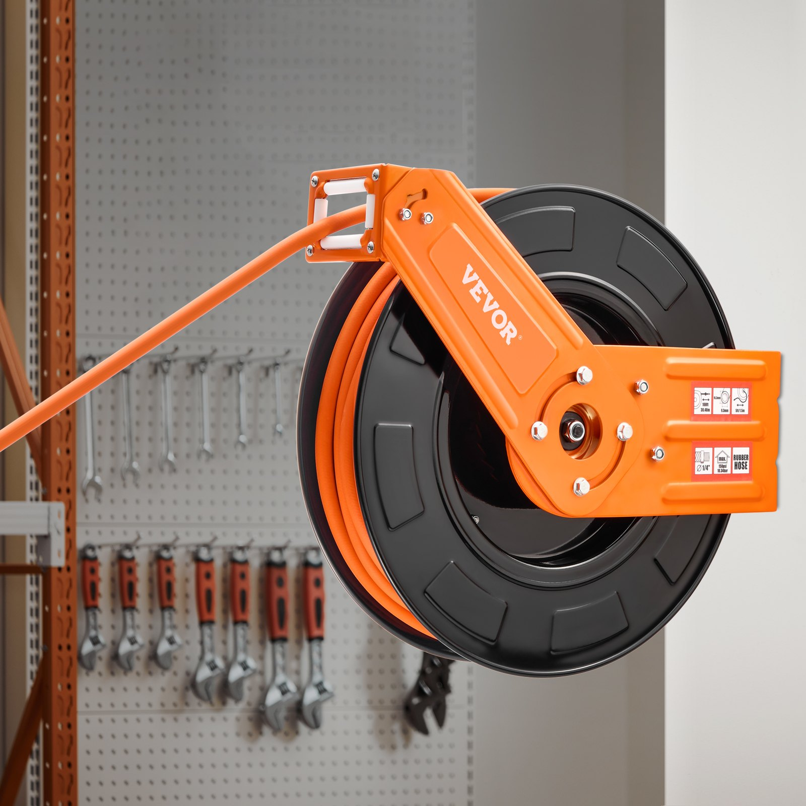 Carrete de manguera de aire retráctil, 300 psi | VEVOR