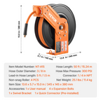 Carrete de manguera de aire retráctil KFSKQRGJP5 | VEVOR