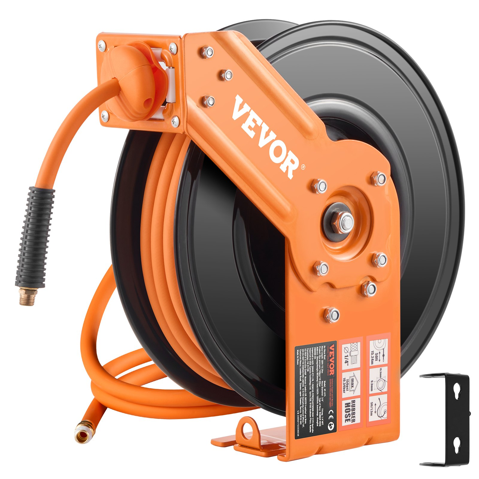 Carrete de manguera de aire retráctil KFSKQRGJP5 | VEVOR