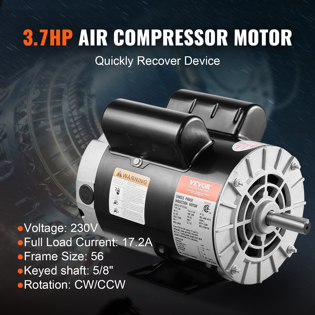 Motor compresor de aire de 3, 7 HP | VEVOR