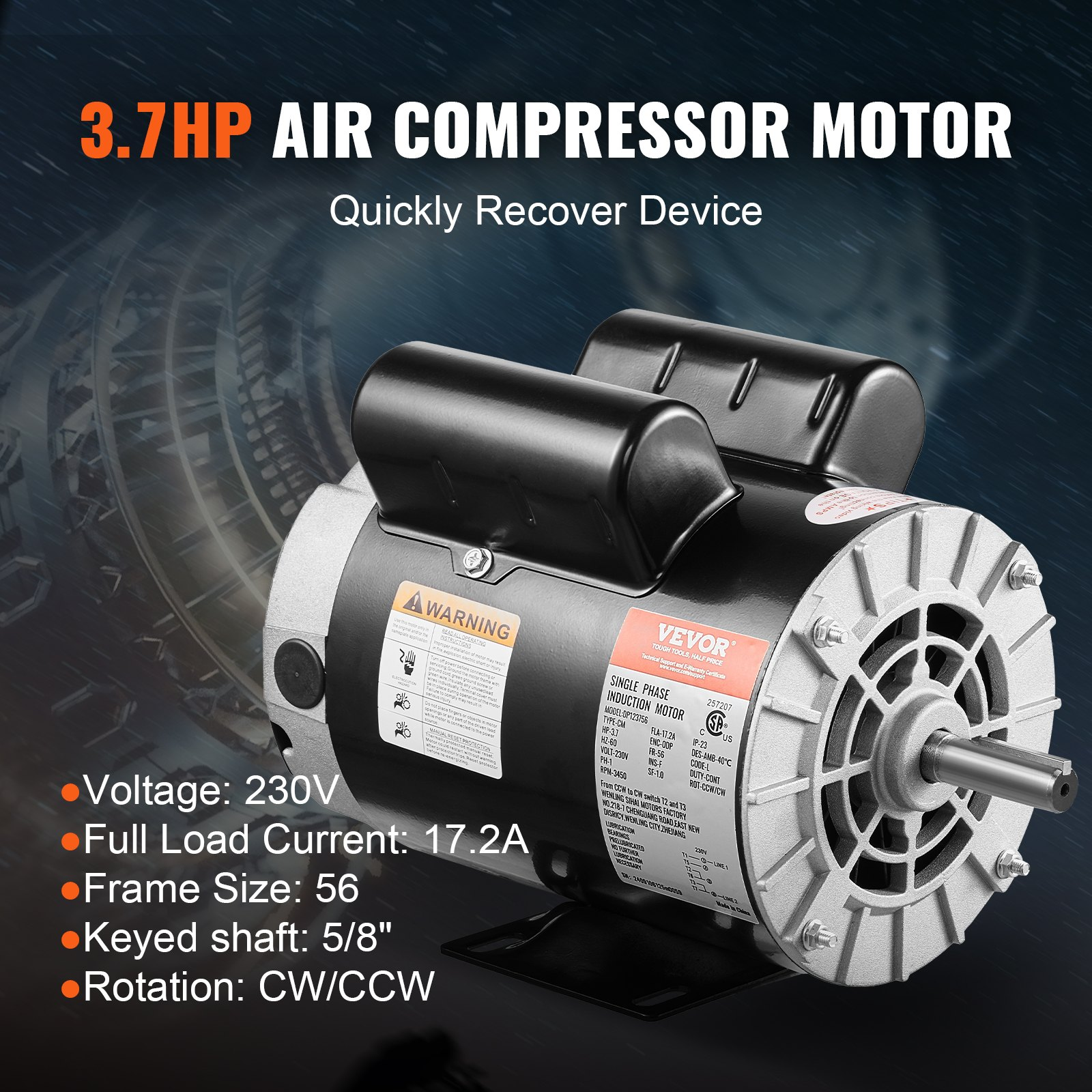 Motor compresor de aire de 3, 7 HP | VEVOR