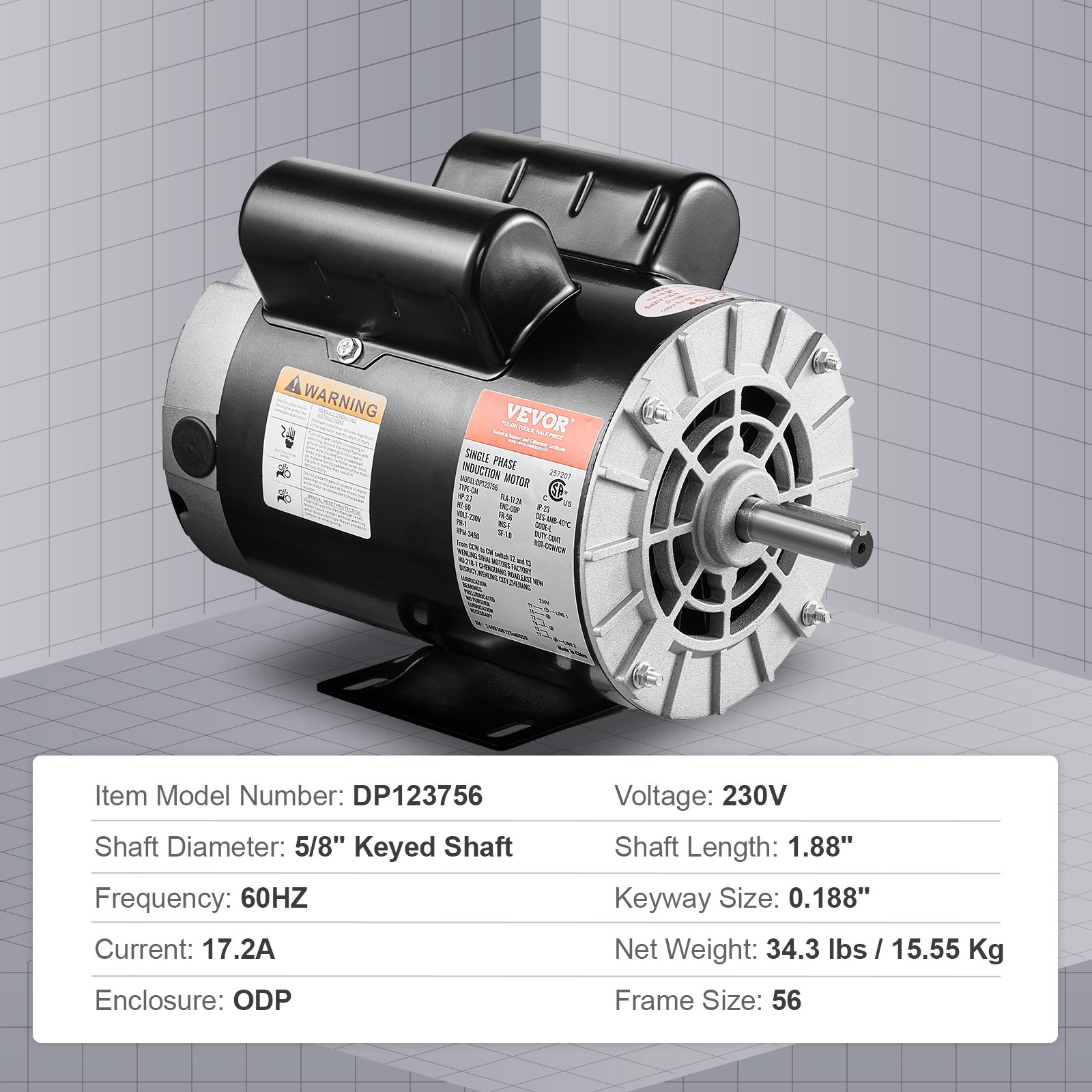 Motor compresor de aire de 3, 7 HP | VEVOR
