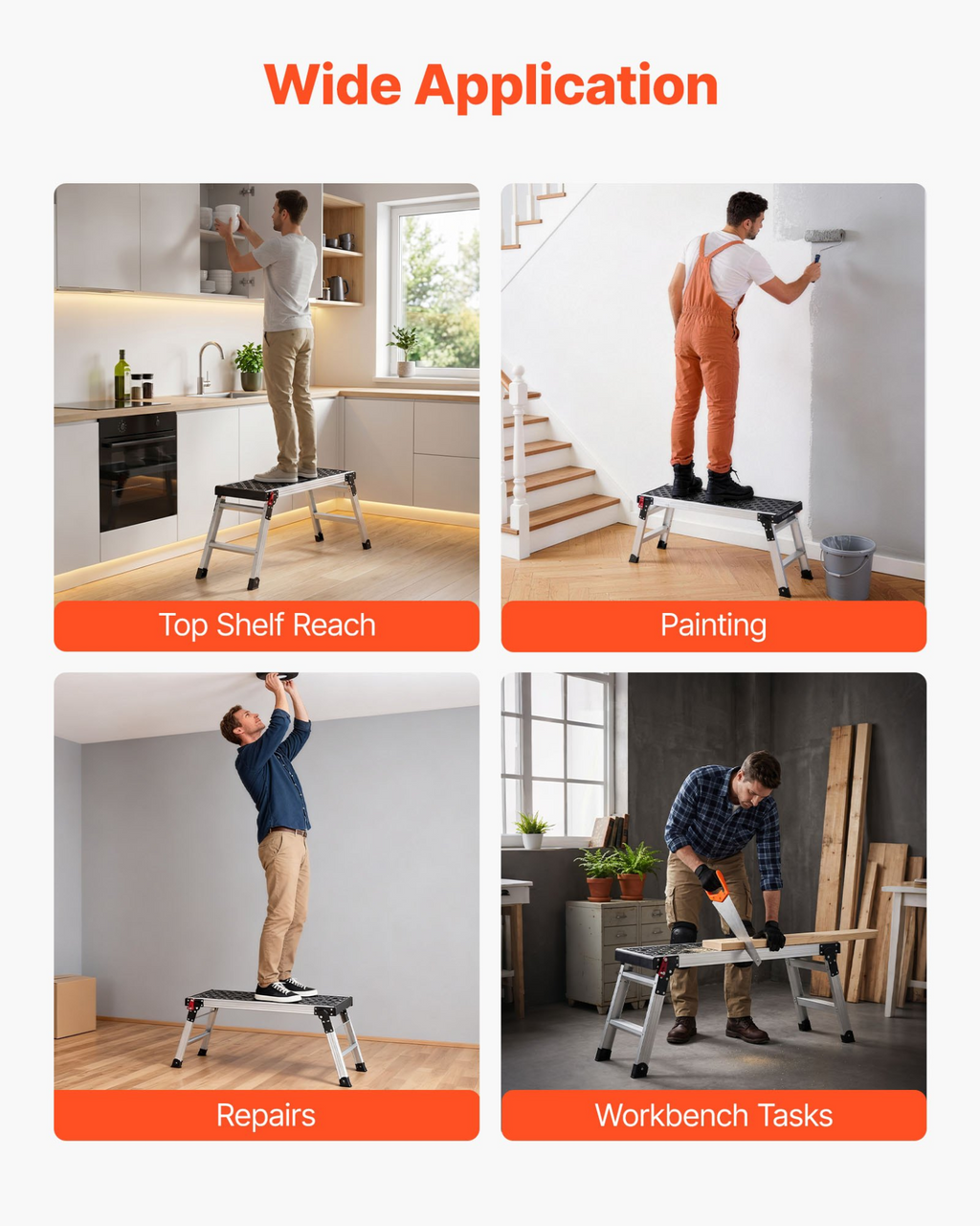 Plataforma de trabajo plegable, 31 cm | VEVOR