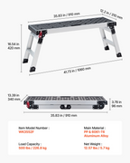 Plataforma de trabajo plegable, 31 cm | VEVOR