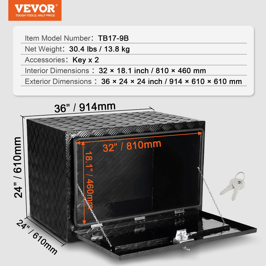 Caja de herramientas para debajo de la carrocería CDKCGJX236 | VEVOR