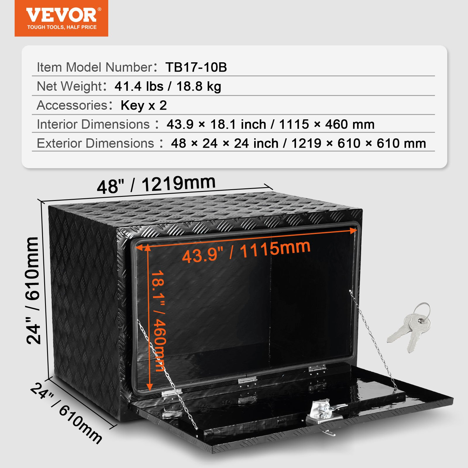 Caja de herramientas para debajo de la carrocería CDKCGJX248 | VEVOR