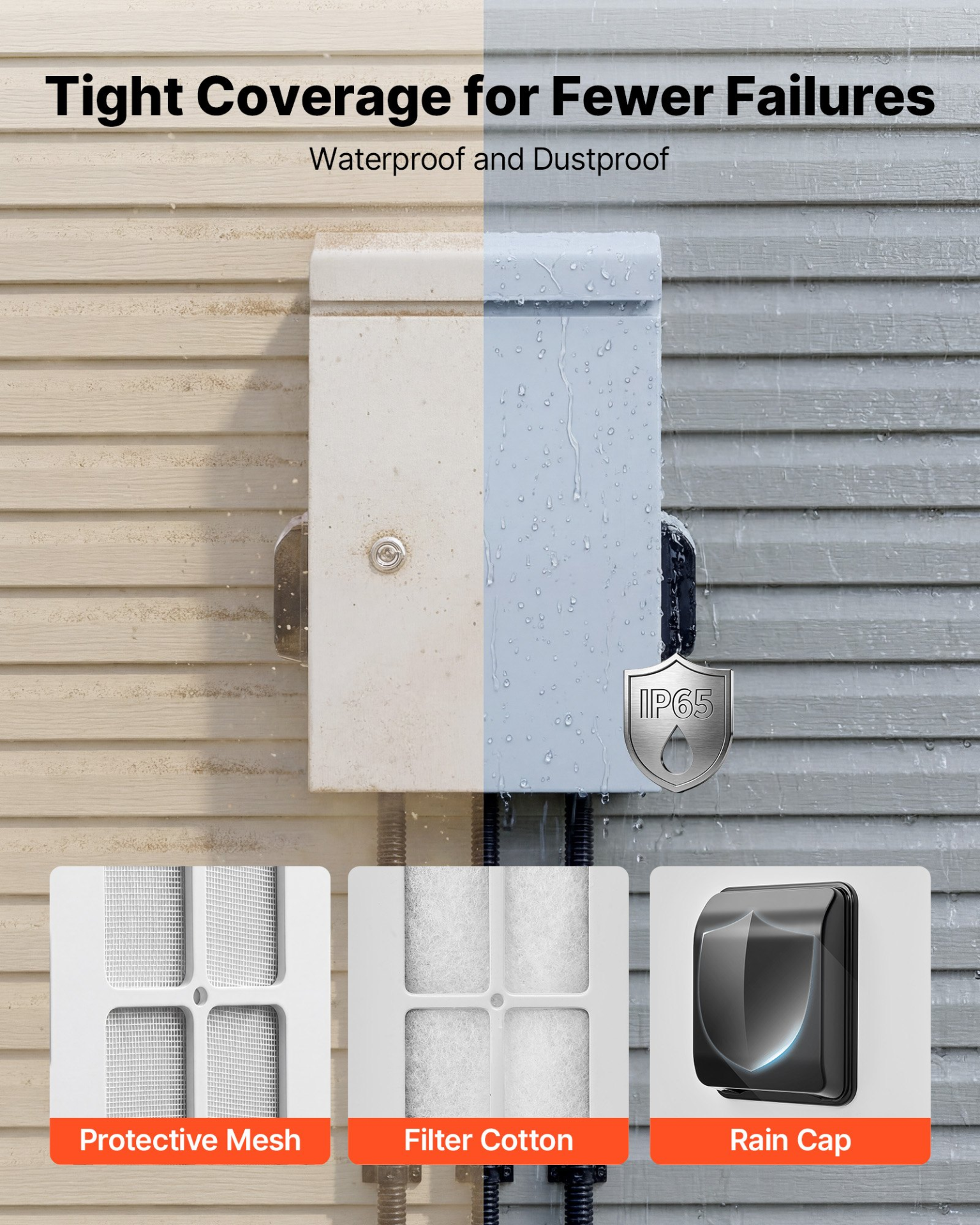 Caja eléctrica exterior, carcasa abatible impermeable IP65 | VEVOR