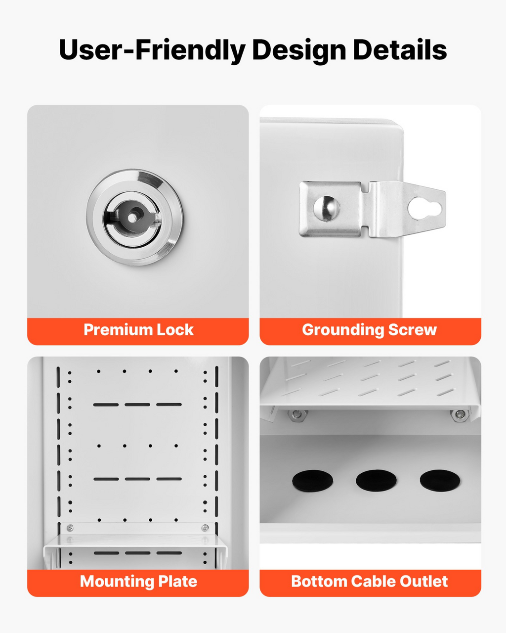 Caja eléctrica exterior, carcasa abatible impermeable IP65 | VEVOR