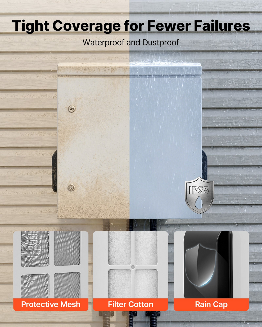 Caja eléctrica exterior, carcasa abatible impermeable IP65 TGDQX24241 | VEVOR