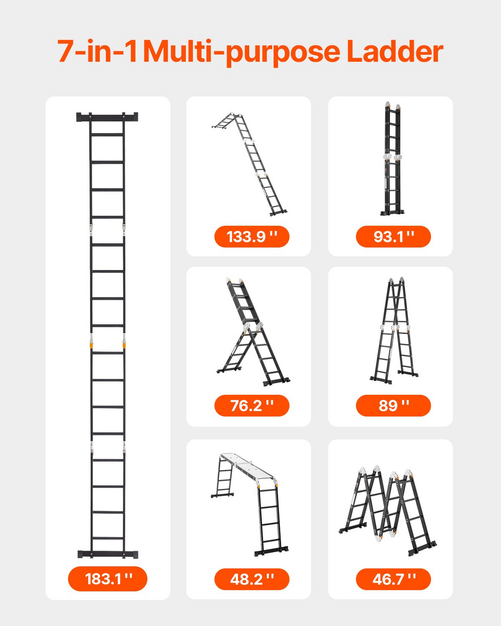 Escalera plegable multiusos | VEVOR