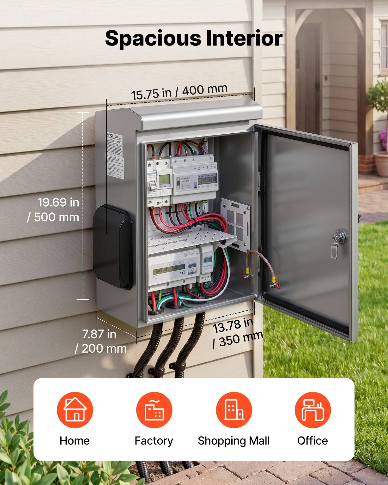 Caja eléctrica exterior, 20 x 16 x 8 pulgadas | VEVOR